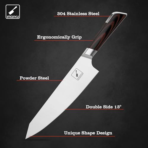 imarku Damascus 8 Inch Japanese Chef Knife, Super Sharp