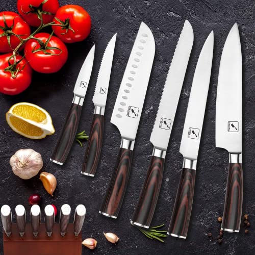 imarku 16-Piece Premium Japan Steel Knife Set with Block