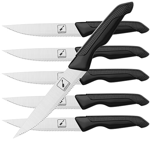 imarku Stainless Steel Steak Knife Set, Set of 6