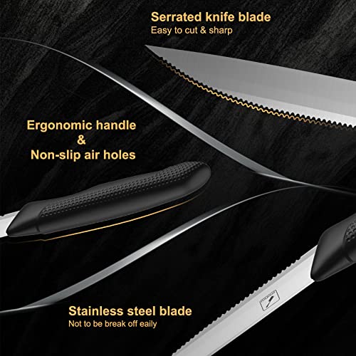 imarku Stainless Steel Steak Knife Set, Set of 6