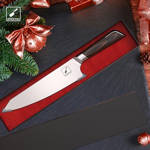 imarku Damascus 8 Inch Japanese Chef Knife, Super Sharp
