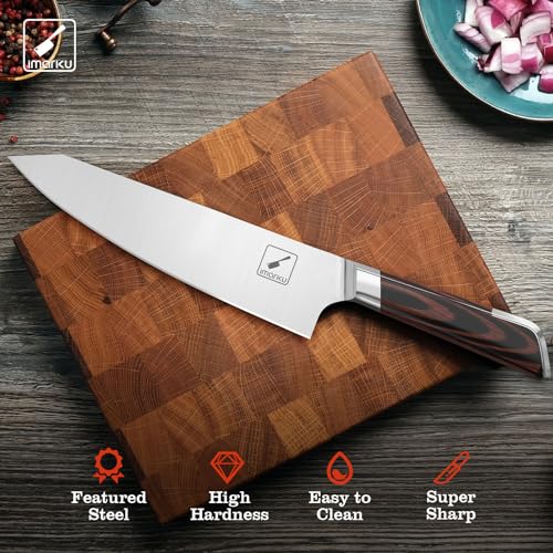 imarku Damascus 8 Inch Japanese Chef Knife, Super Sharp