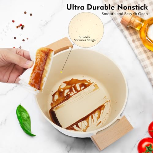 Imarku 6 Quart Nonstick Stock Pot with Lid