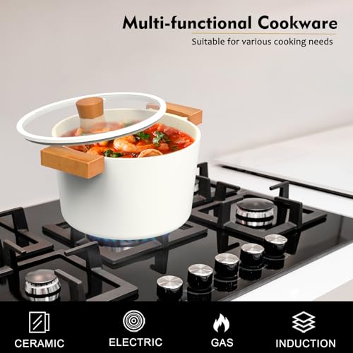 Imarku 6 Quart Nonstick Stock Pot with Lid