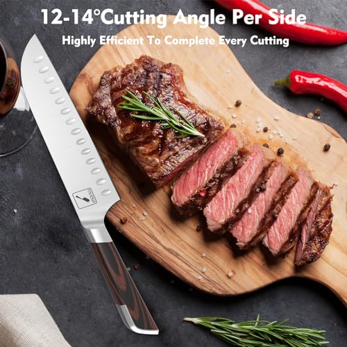 imarku Damascus Chef Knife 7 Inch for Cooking