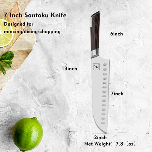 imarku Damascus Chef Knife 7 Inch for Cooking