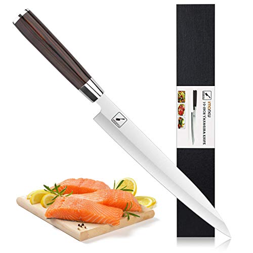 imarku 10" Sashimi Yanagiba Knife with Pakkawood Handle