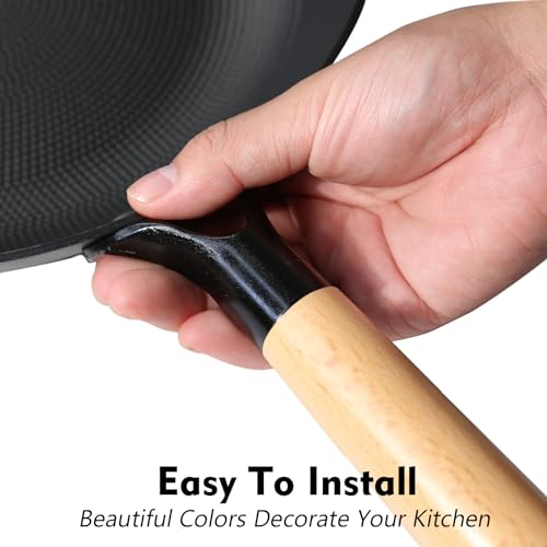 imarku 8-inch Honeycomb Cast Iron Skillet Pan Handle