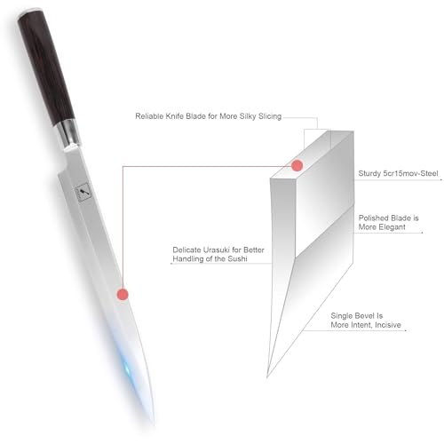 imarku 10" Sashimi Yanagiba Knife with Pakkawood Handle