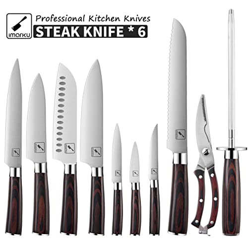 imarku Professional 16PCS Knife Set with Block and Sharpener