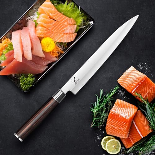 imarku 10" Sashimi Yanagiba Knife with Pakkawood Handle