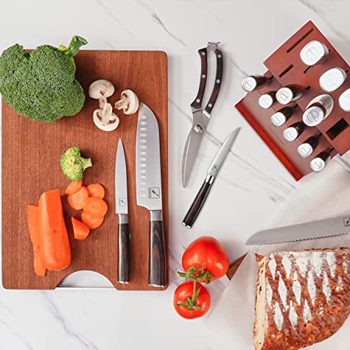 imarku Professional 16PCS Knife Set with Block and Sharpener