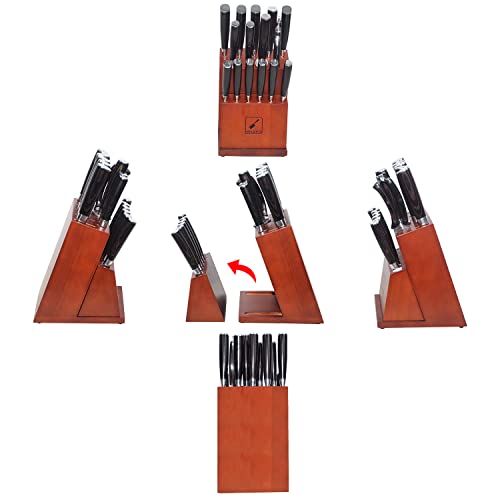 imarku Professional 16PCS Knife Set with Block and Sharpener