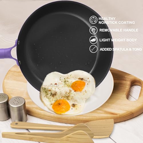 imarku Nonstick Deep Frying Pan with Lid, 11-inch