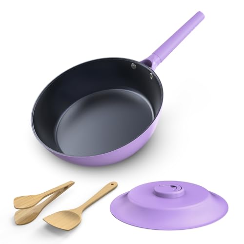 imarku Nonstick Deep Frying Pan with Lid, 11-inch