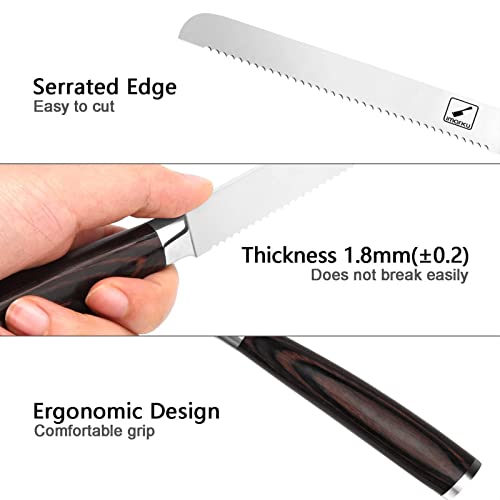 imarku Steak Knives Set with Wooden Block