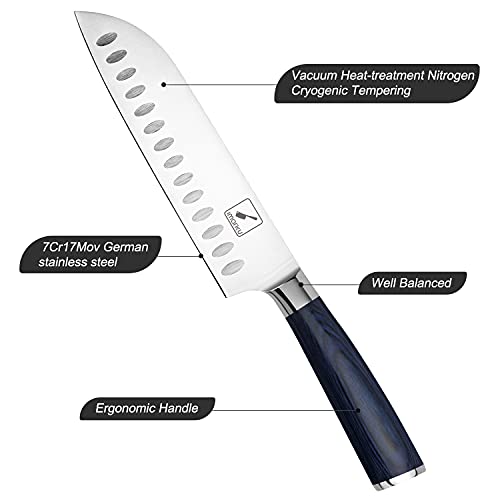Imarku 7" Santoku Knife - HC Stainless Steel