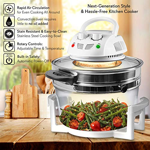 Nutrichef Air Fryer Convection Halogen Oven 13 Quart