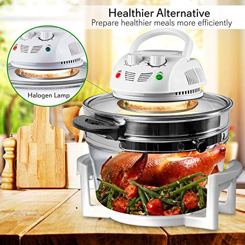 Nutrichef Air Fryer Convection Halogen Oven 13 Quart
