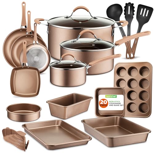 Nutrichef 20 Piece Non Stick Cookware & Bakeware Set