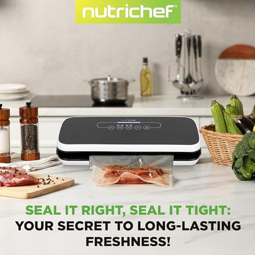 NutriChef Compact Automatic Vacuum Sealing System, 12" Black