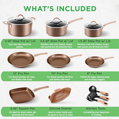 Nutrichef 20 Piece Non Stick Cookware & Bakeware Set