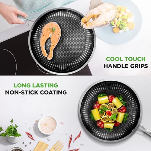 NutriChef 8-Piece Stainless Steel Cookware Set