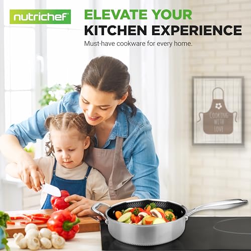 NutriChef 8-Piece Stainless Steel Cookware Set