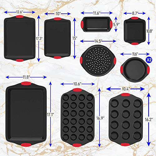 NutriChef 10-Piece Bakeware Set - Nonstick Carbon Steel