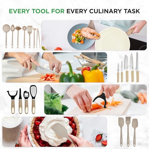 Nutrichef 54-Piece Marble Non-Stick Cookware Set