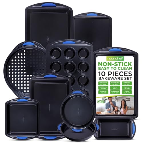 NutriChef 10-Piece Nonstick Bakeware Set - Carbon Steel