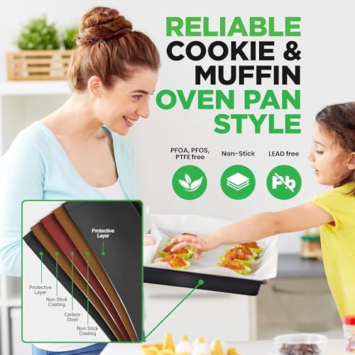 NutriChef 10-Piece Non-Stick Bakeware Set - Carbon Steel