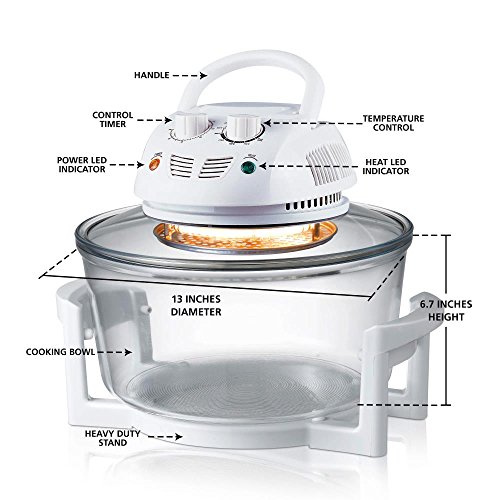 NutriChef 1200W Air Fryer Halogen Oven - 13QT