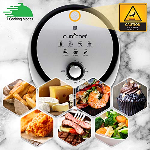 NutriChef 1000w 2 Quart Air Fryer, Oil-free Cooking
