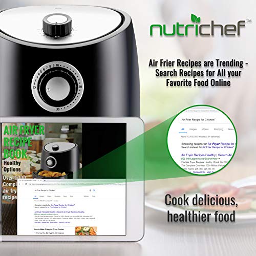 NutriChef 1000w 2 Quart Air Fryer, Oil-free Cooking