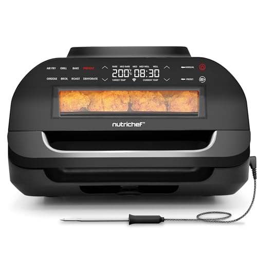NutriChef Smart Grill & Air Fryer | 7 Cooking Functions