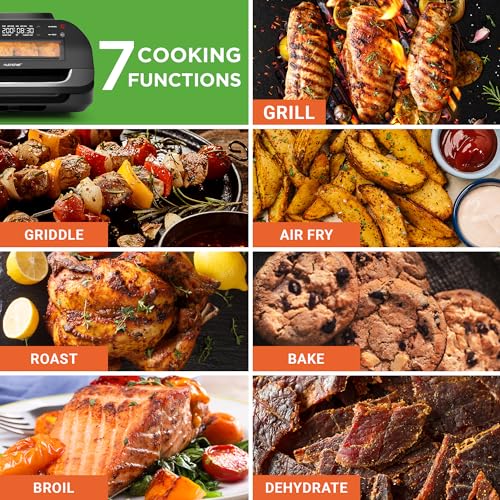 NutriChef Smart Grill & Air Fryer | 7 Cooking Functions