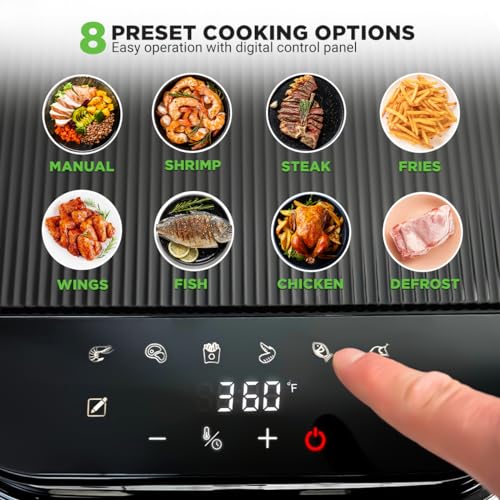 Nutrichef 5.8 Quart Air Fryer | 8 Cook Modes