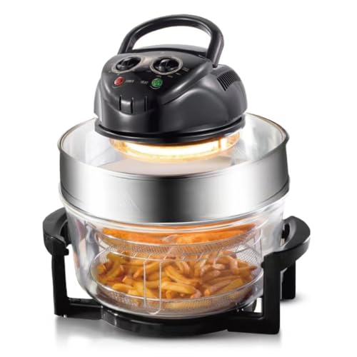 1300W Glass Air Fryer with 8 Accessories, 13-18 Quart