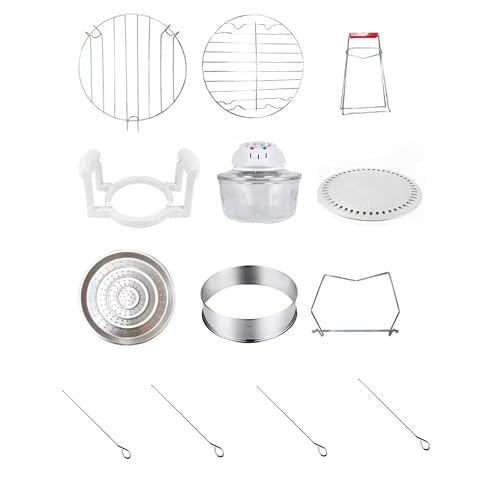 1300W Glass Air Fryer with 8 Accessories, 13-18 Quart