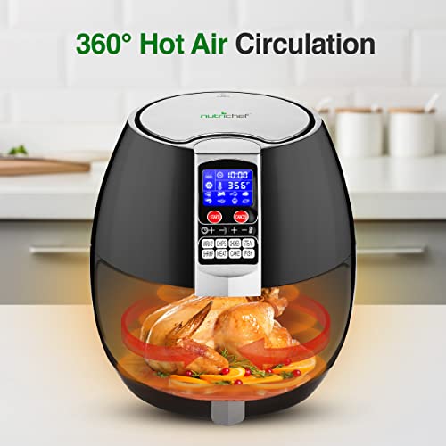 NutriChef Hot Air Fryer Oven - 3.7 Qt Stainless Steel