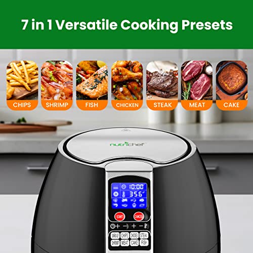 NutriChef Hot Air Fryer Oven - 3.7 Qt Stainless Steel