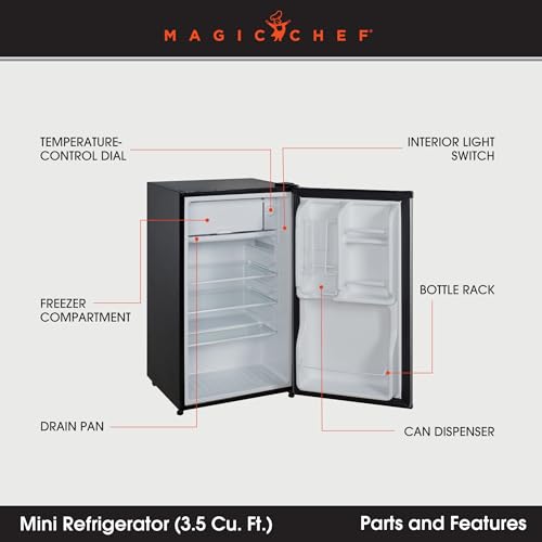 Magic Chef Compact Mini Refrigerator with Freezer Compartment