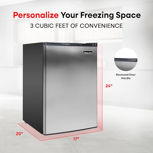 Magic Chef Mini Freezer with Manual Defrost, Silver