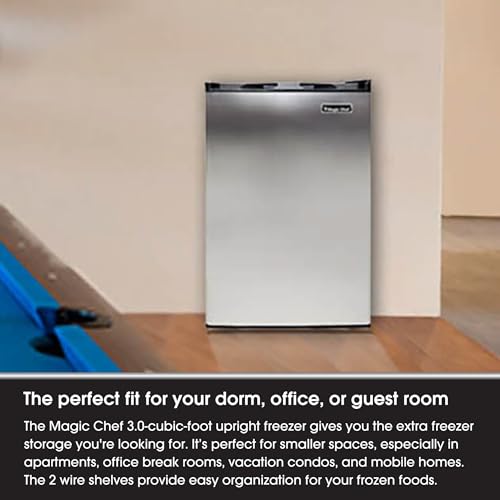 Magic Chef Mini Freezer with Manual Defrost, Silver