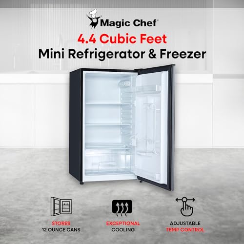Compact Mini Fridge with Freezer, Adjustable Temp, Can Dispenser