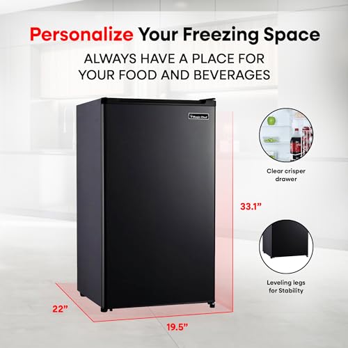 Compact Mini Fridge with Freezer, Adjustable Temp, Can Dispenser