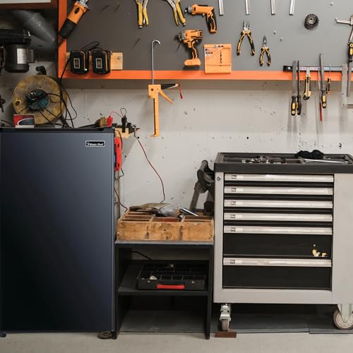Compact Mini Fridge with Freezer, Adjustable Temp, Can Dispenser