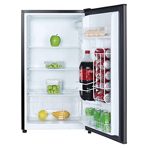 Compact Mini Fridge with Freezer, Adjustable Temp, Can Dispenser