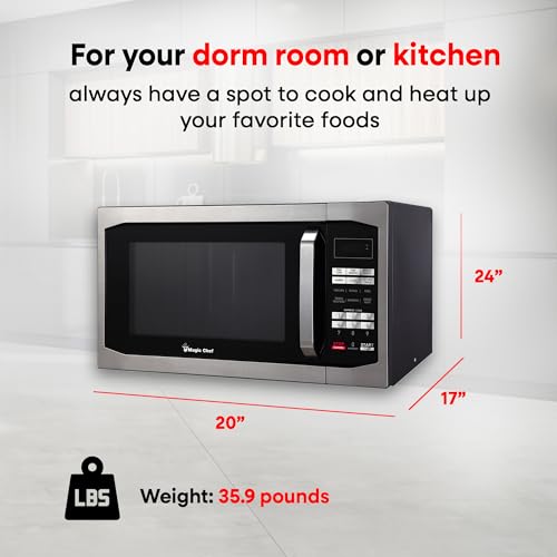 Stainless Steel Digital Programmable Countertop Microwave, 1.6 cu.ft
